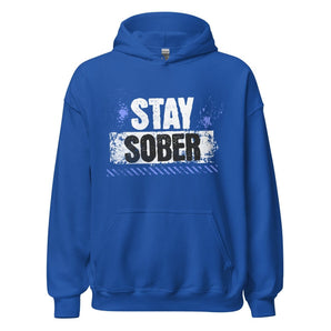 Stay Sober Distressed Hoodie – Unisex Recovery Style - Royal / S | Sobervation