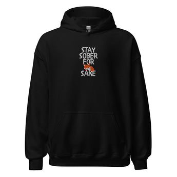 Stay Sober For Fox Sake | Embroidered Heavy Blend Hoodie - Black / S | Sobervation