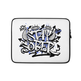 Stay Sober Graffiti Laptop Sleeve – Recovery Tech Accessory - 13″ | Sobervation