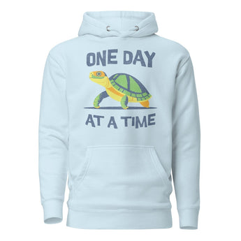 Steady Journey Turtle Premium Hoodie – ODAAT Recovery Apparel - Sky Blue / S | Sobervation