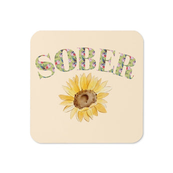 Sunflower Bloom Sober Cork-Back Coaster - Default Title | Sobervation