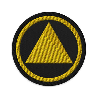 Yellow Sobriety Symbol Embroidered Patch - Iron-On Sew-On Pin - Black | Sobervation