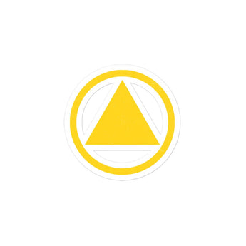 Yellow Sobriety Symbol Vinyl Sticker - Durable Waterproof Decal - 3″×3″ | Sobervation