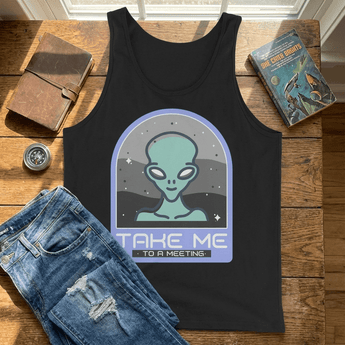 Take Me to a Meeting – Men’s Essential Recovery Tank - Black / XS | Sobervation