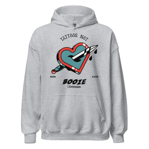 Tattoos Not Booze Hoodie – Ink Over Alcohol Recovery Apparel - Sport Grey / S | Sobervation