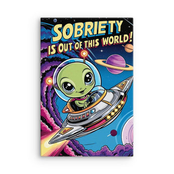Thin Sobriety Is Out of This World – Canvas Wall Art - 12″×18″ | Sobervation