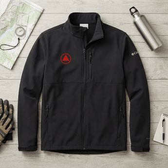 To Thine Own Self Be True Embroidered Columbia Soft Shell Jacket | Recovery Outerwear | Sobervation - Black Columbia Soft Shell Jacket - Sobervation