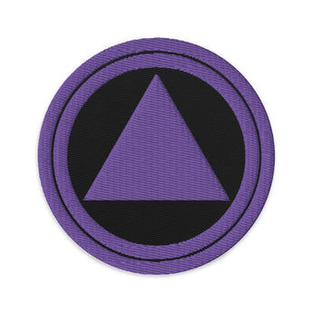 Purple Sobriety Symbol Embroidered Patch - Iron-On Sew-On Pin - Black | Sobervation