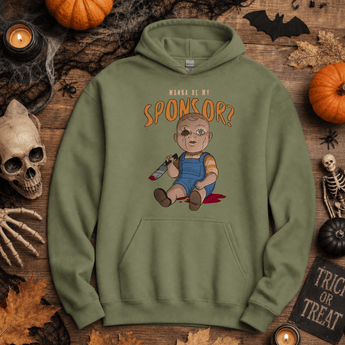 Wanna Be My Sponsor? Unisex Hoodie -Military Green Graphic Print Hoodie - Sobervation