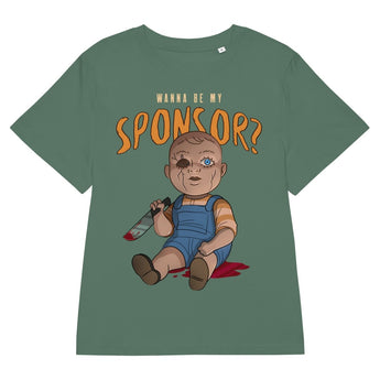 Wanna Be My Sponsor? Women’s Organic Tee – Funny Recovery Shirt - Green Bay Women's Organic Ribbed Neck Tee - Sobervation