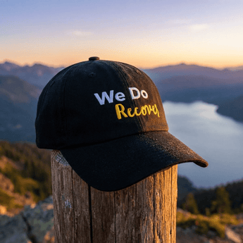 We Do Recover - Embroidered Dad Hat | Recovery Headwear - Black Classic Dad Hat - Sobervation