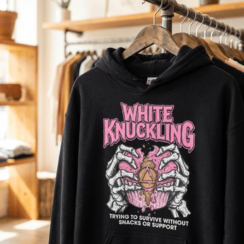 White Knuckling Sober Translations Unisex Hoodie | Recovery Apparel | Sobervation - Black Graphic Print Hoodie - Sobervation
