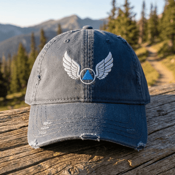 Wings of Recovery Distressed Dad Hat - Navy Distressed Dad Hat - Sobervation