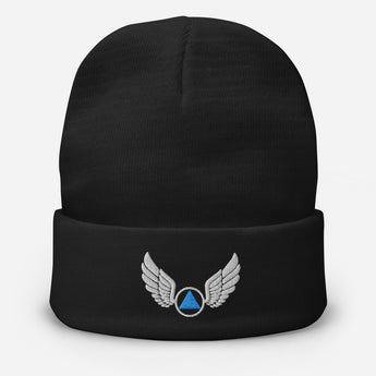 Wings of Recovery – Embroidered Beanie - Black | Sobervation