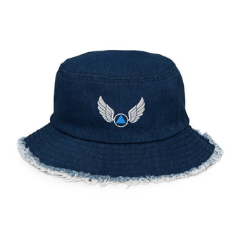 Wings of Recovery Embroidered Denim Bucket Hat - Default Title | Sobervation
