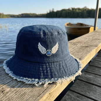 Wings of Recovery Embroidered Denim Bucket Hat - Bucket Hat - Sobervation
