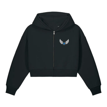 Wings of Recovery Embroidered Women's Heavyweight Zip Hoodie -S Sculpted Heavyweight Zip-Thru Hoodie - Sobervation