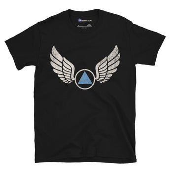 Wings of Recovery Essential Tee – AA Symbol Recovery Apparel - Black / S | Sobervation