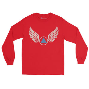Wings of Recovery Long Sleeve Tee - Red / S | Sobervation