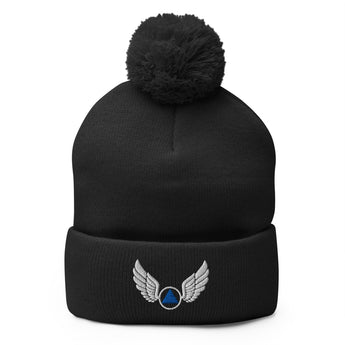 Wings of Recovery – Pom-Pom Beanie - Black | Sobervation