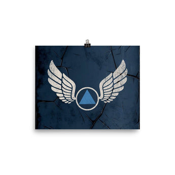 Wings of Recovery Poster – Blue Triangle Edition - 8″×10″ | Sobervation
