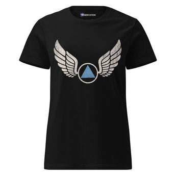 Wings of Recovery Women’s Essential T-Shirt – Sobriety Symbol Shirt - Black / S | Sobervation