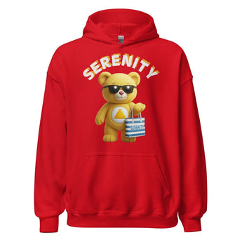 Yellow Serenity Cub Hoodie – Beach Day Vibes – Sober Comfort Hoodie (Unisex) - Red / S | Sobervation