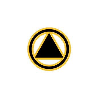 Yellow Sobriety Symbol Sticker – Optimism Recovery Reminder Sticker - 3″×3″ | Sobervation