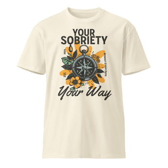 Your Sobriety, Your Way Compass Tee – Premium Recovery T-Shirt - S | Sobervation