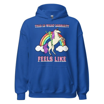 This Is What Sobriety Feels Like Hoodie - Alien Unicorn Design - Royal / S | Sobervation