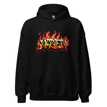 Hot Like Sobriety - Embroidered Unisex Hoodie | Recovery Streetwear - S | Sobervation