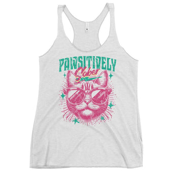 Pawsitively Sober Racerback Tank - Flex Your Sobriety - XS | Sobervation