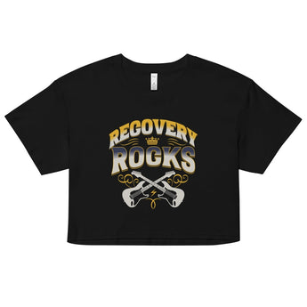 Recovery Rocks Crop Top - Amplify Your Comeback Women's Apparel - XS | Sobervation