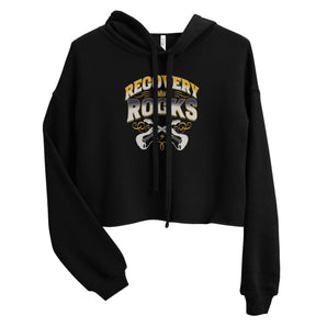 Recovery Rocks Crop Hoodie - Amplify Your Comeback Women's Sweatshirt - S | Sobervation