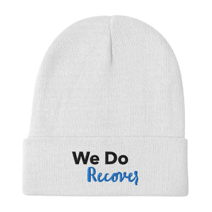 We Do Recover - Embroidered Cuffed Beanie (White) | Recovery Headwear - Default Title | Sobervation