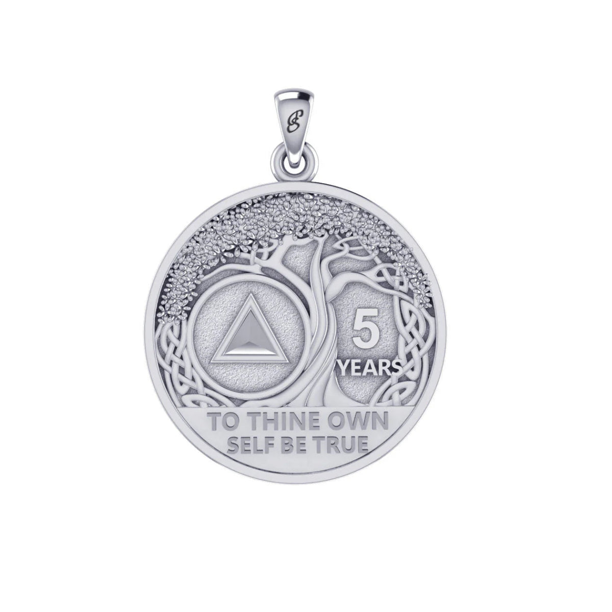 Sobriety Necklace For Men Stainless Steel AA Recovery Triangle Necklace