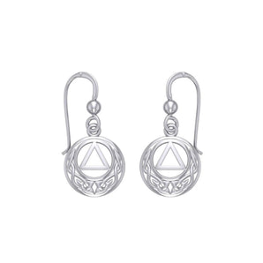 AA Recovery Unity Earrings - Sterling Silver Sobriety Symbol Jewelry - Sterling silver | Sobervation