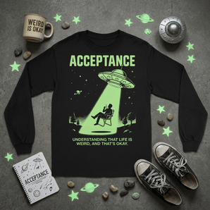 Acceptance Sobriety Long Sleeve Shirt | Sober Translations Unisex Recovery Tee - S Long Sleeve Tee - Sobervation