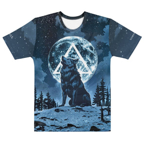 Awaken Wolf All-Over Print Cotton T-Shirt – Premium Recovery Statement Tee - XS | Sobervation