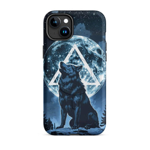 Awaken Wolf iPhone® MagSafe® Tough Case – Strength & Recovery Symbolism - iPhone 15 Plus | Sobervation