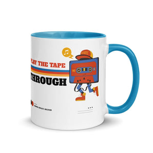 Play The Tape Color Inside Mug - 11oz Recovery Cassette Cup - Blue | Sobervation