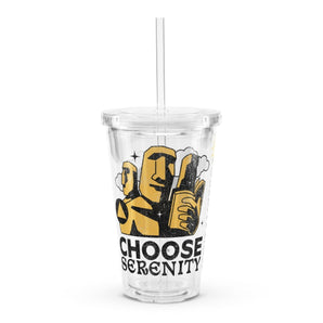 Choose Serenity Clear Plastic Tumbler – 16 oz Everyday Recovery Cup - Default Title | Sobervation