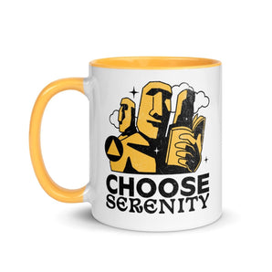 Choose Serenity – Recovery Coffee Mug with Color Accent - Golden Yellow | Sobervation