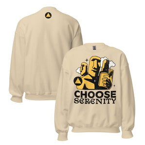 Choose Serenity Sweatshirt – Stillness Meets Strength - Sand / S | Sobervation
