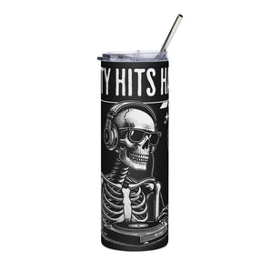 Clarity Hits Harder Stainless Steel Tumbler – 20 oz DJ Skeleton Recovery Drinkware - Default Title | Sobervation