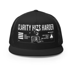 Clarity Hits Harder Trucker Hat - Black | Sobervation