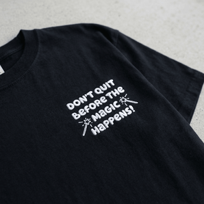 Don't Quit Before the Magic Happens Heavyweight Tee – Recovery Apparel - Black Heavyweight Embroidered Tee - Sobervation