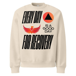 Every Day is a Good Day for Recovery Oversized Heavyweight Sweatshirt - Dust / S | Sobervation