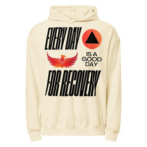 Every Day is a Good Day for Recovery Phoenix Hoodie | Sobriety Symbol Sweatshirt - Ivory / S | Sobervation