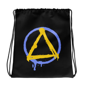 Graffiti Sobriety Symbol Drawstring Bag – Streetwear Recovery Gym Bag - Default Title | Sobervation